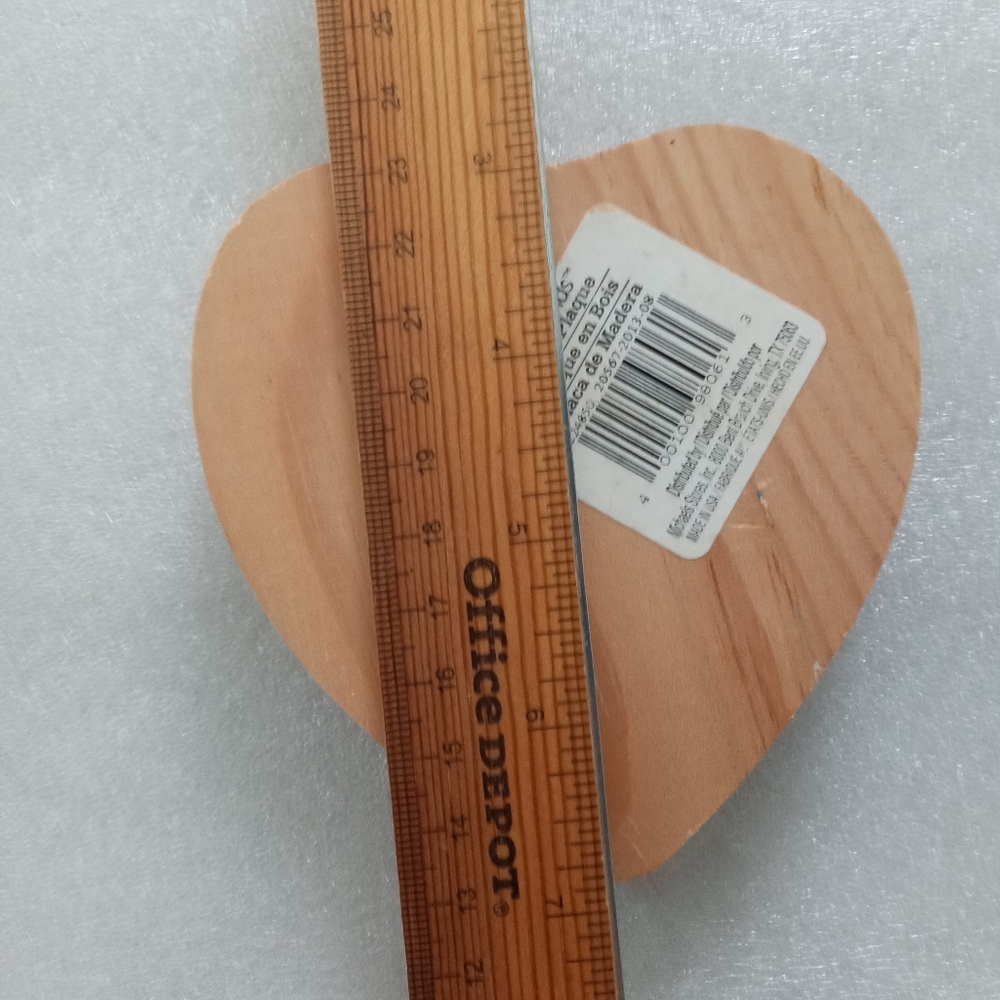 Natural Wood Plaque Heart Decor - 4" x 4" - Picture 5 of 10